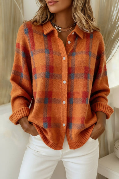 Ria | Pull Rétro à Carreaux avec Contraste Décontracté