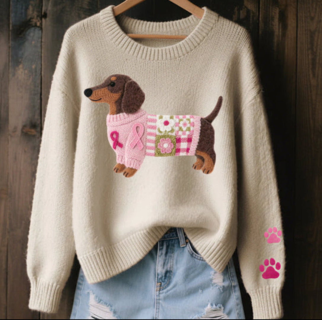 Pull Brodé Chien | Douceur & charme hivernal