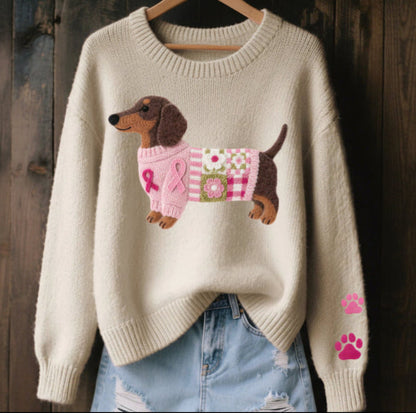 Pull Brodé Chien | Douceur & charme hivernal