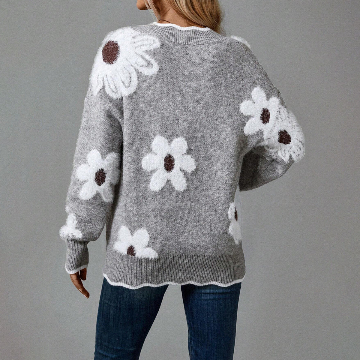 Rosie | Pull Floral Élégant à Col V