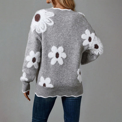 Rosie | Pull Floral Élégant à Col V