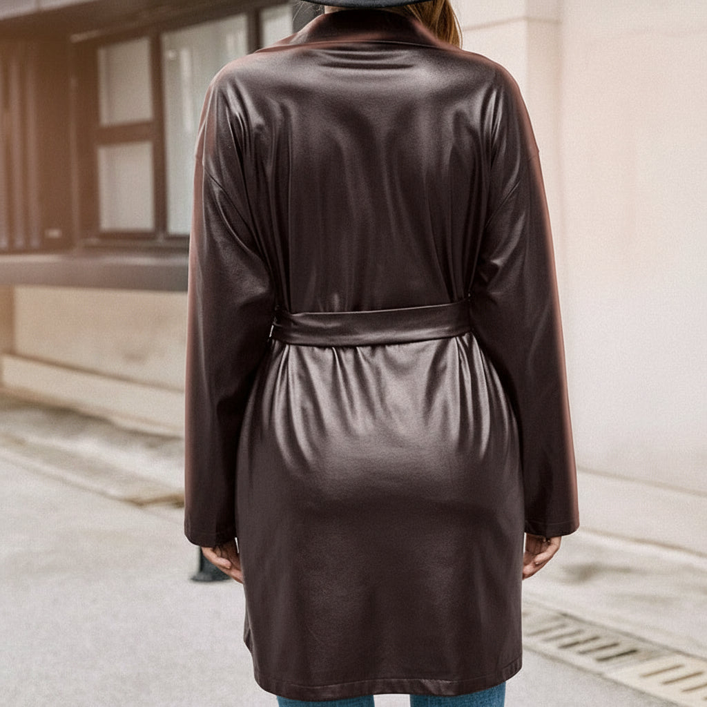 Manteau Élégance Cuir Léger