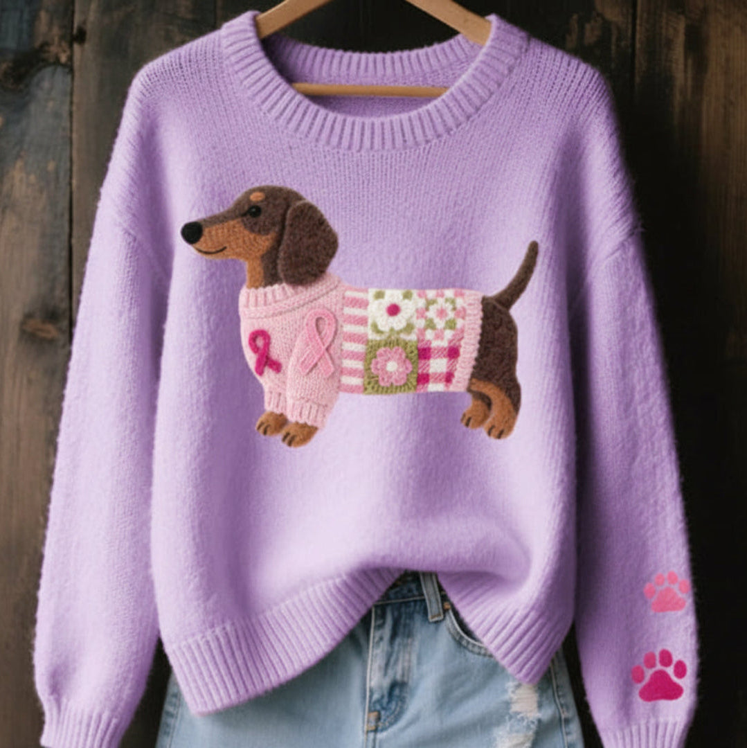 Pull Brodé Chien | Douceur & charme hivernal