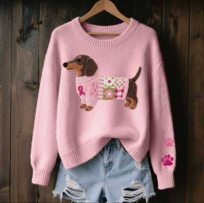 Pull Brodé Chien | Douceur & charme hivernal