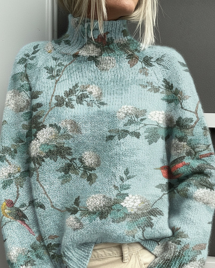Chloé | Pull Brodé Jardin Sauvage