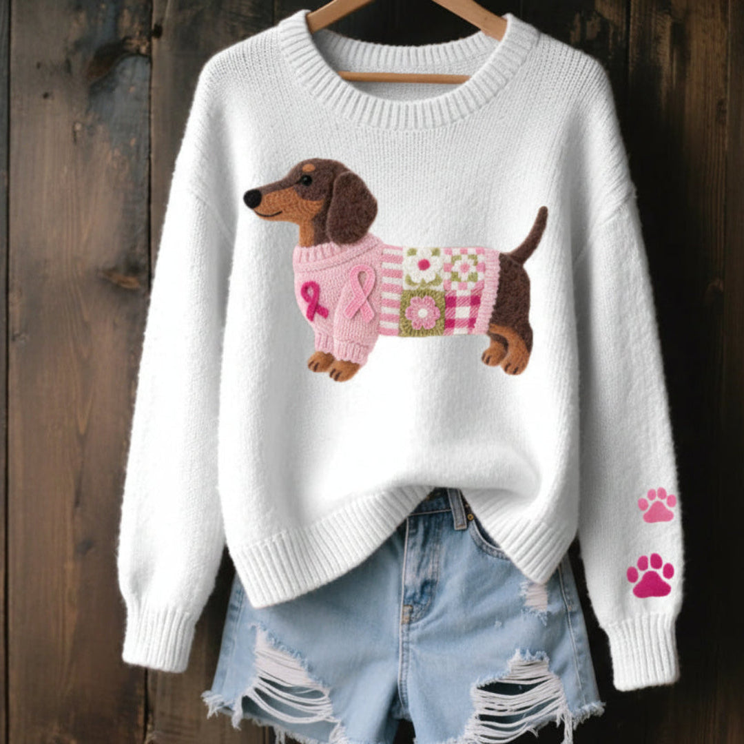 Pull Brodé Chien | Douceur & charme hivernal