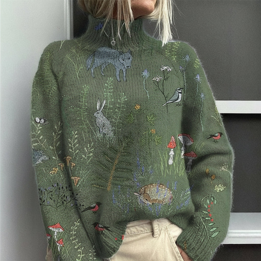 Chloé | Pull Brodé Jardin Sauvage