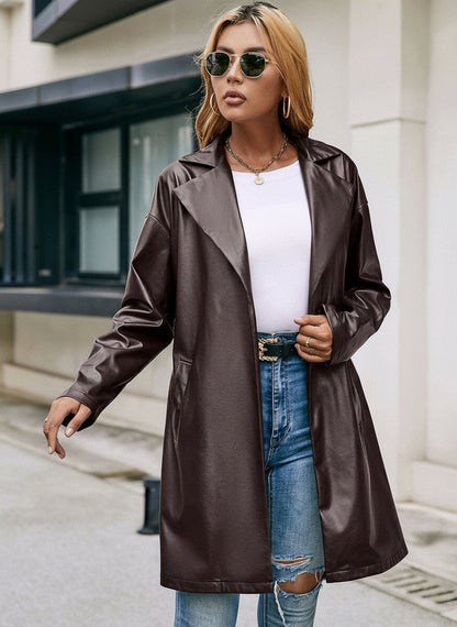 Manteau Élégance Cuir Léger