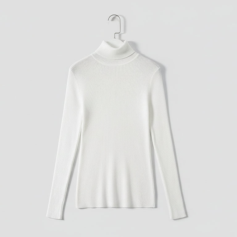 Pull Col Roulé Côtelé | Élégance douce & chaleur naturelle